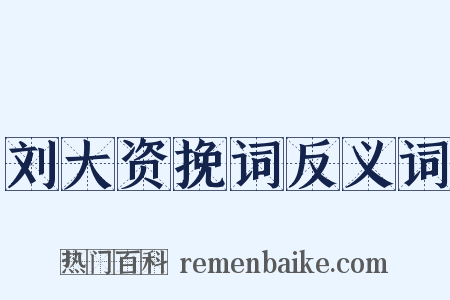刘大资挽词反义词是什么意思的图片